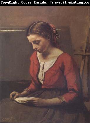 Jean Baptiste Camille  Corot La liseuse (mk11)